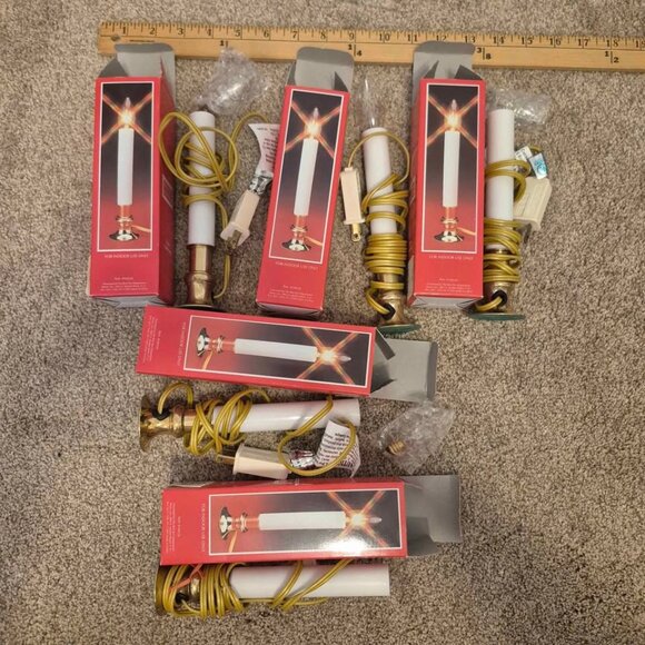 5 Electric Window Candle Light Glass Bulb Dusk To Dawn Sensor Light Brass  Base - Picture 1 of 10